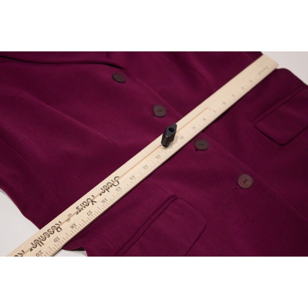NWT John Meyer of Norwich Long Duster Light Coat Red Wine Stretch Women Size 14 - Picture 16 of 16